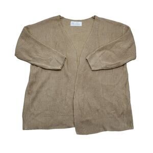GREFIT Sweater Womens S Brown Long Sleeve Open Front Tight Knit Cardigan Acrylic